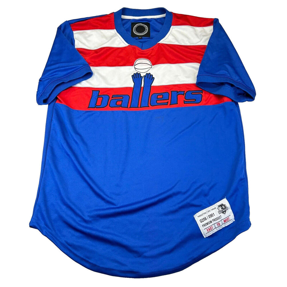 EUC Maxi Milian "Ballers" Jersey Red, White & Blue Large